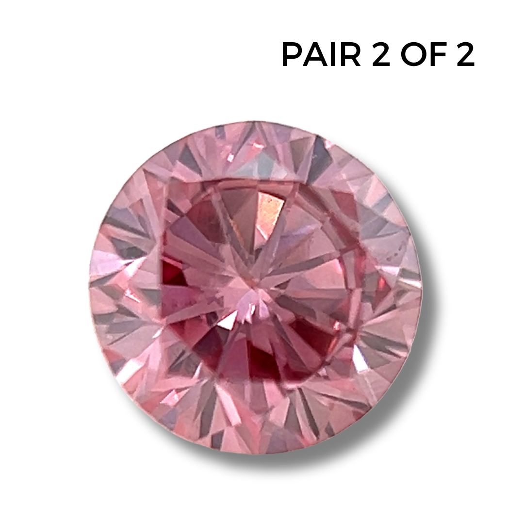 0.68 Carat Vivid Pink + Pink Diamond Halo Earrings