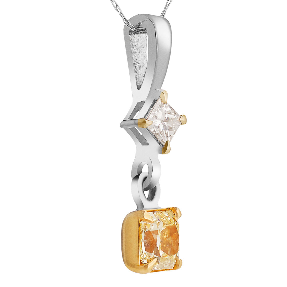 1.00 Carat Yellow Diamond Pendant + Earrings Set
