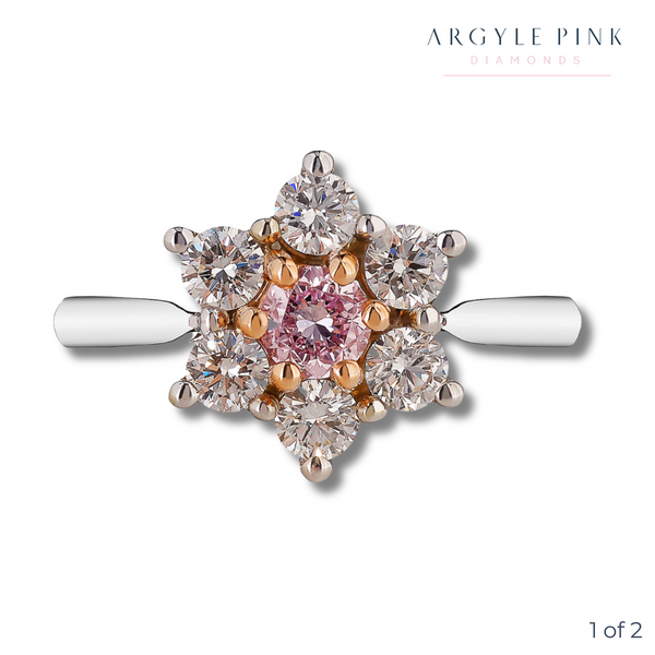 1.28 Carat Purple Argyle Diamond Flower Ring