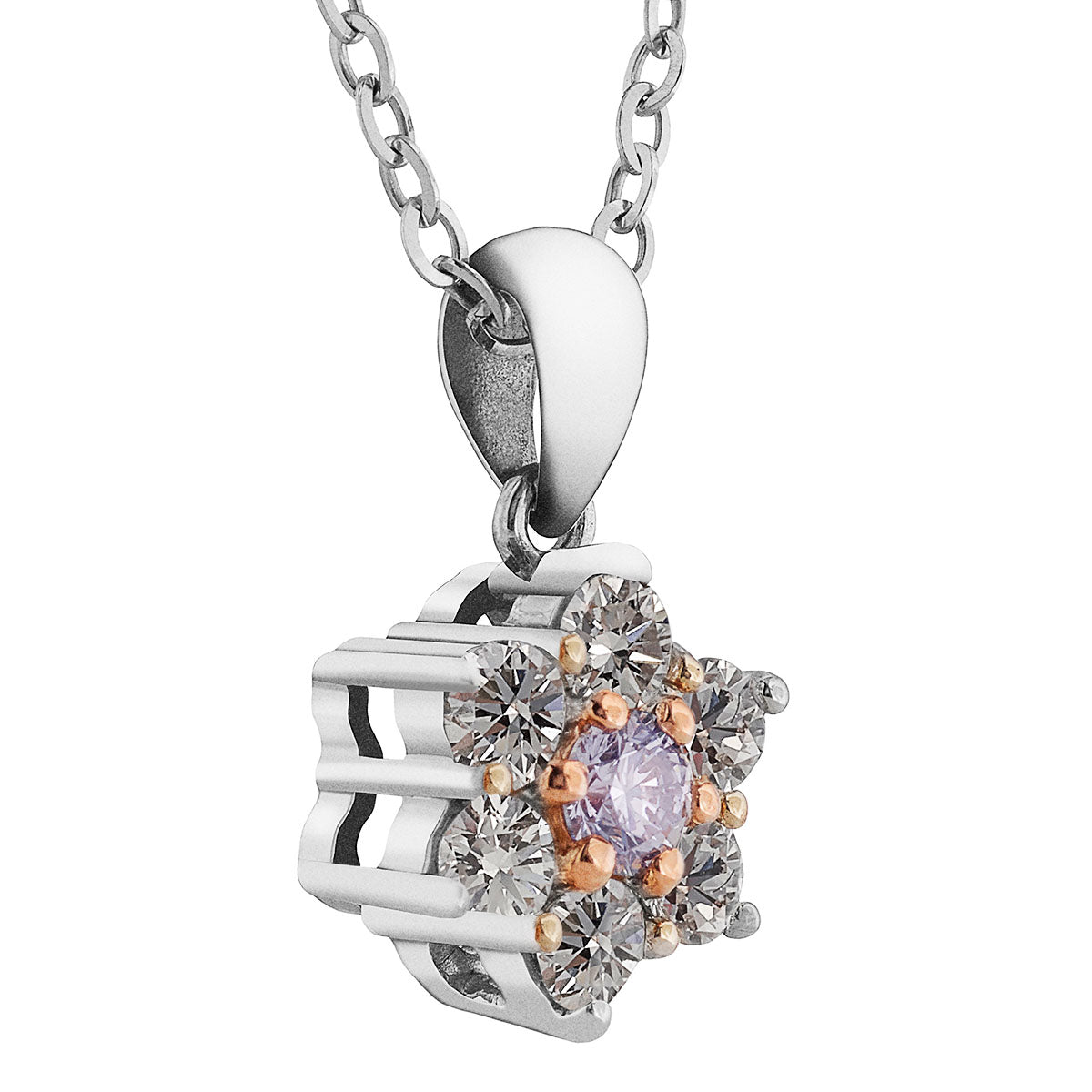 0.67 Carat Blue Diamond Flower Pendant