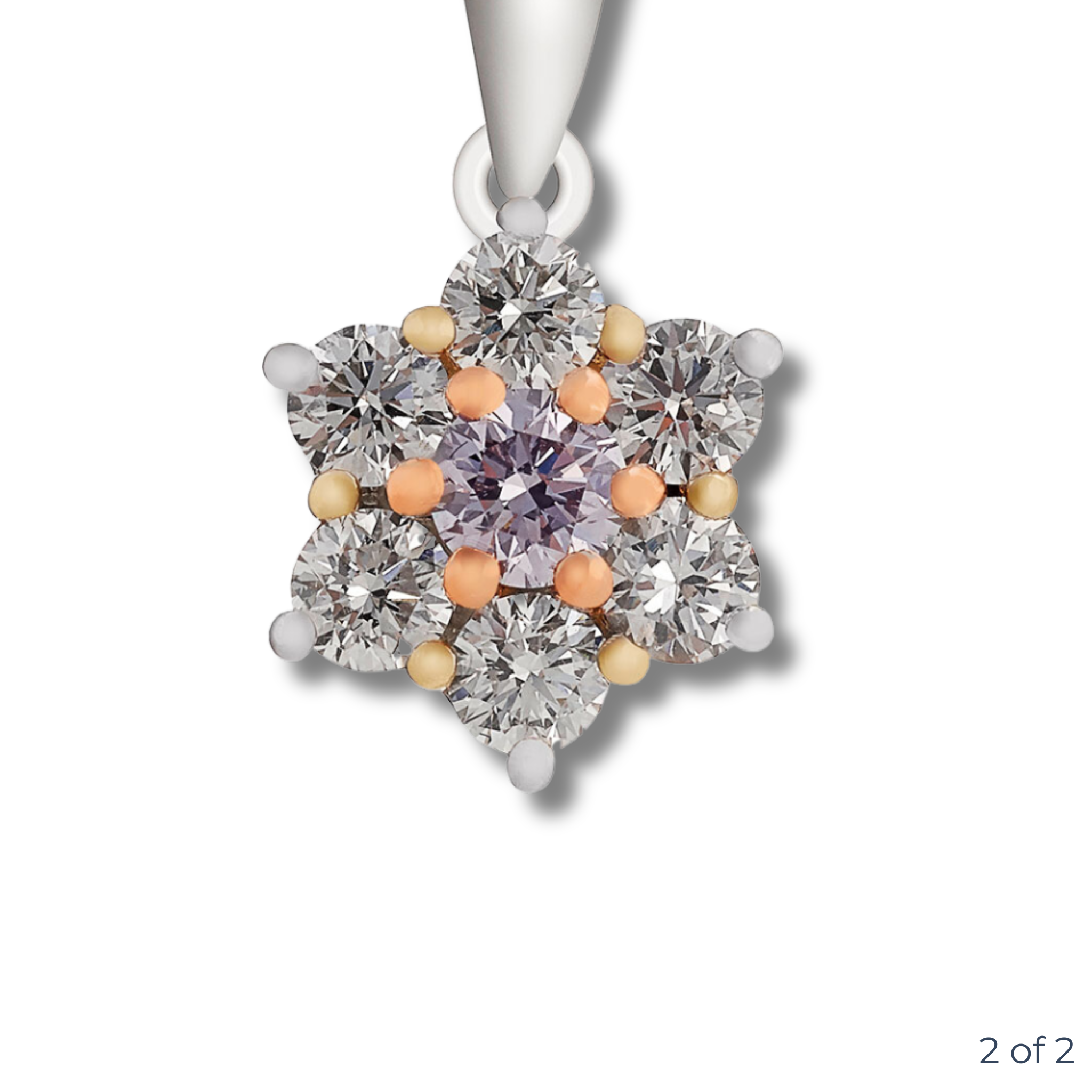 0.67 Carat Blue Diamond Flower Pendant