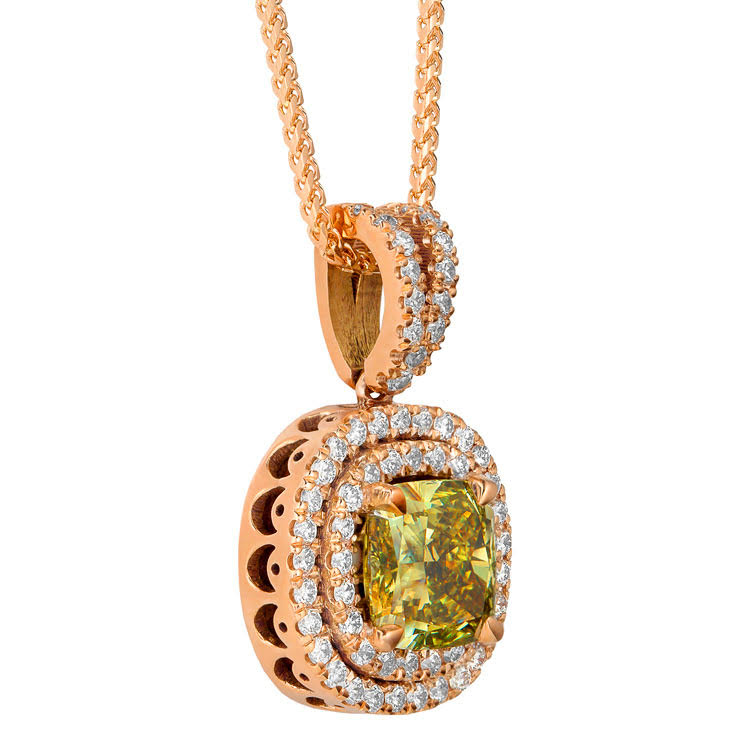 2.76 Carat Double Halo Diamond Pendant